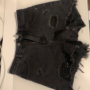 Once worn denim shorts, PrettyLittleThing